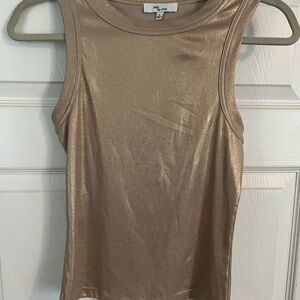 edit by nine Metallic Gold Tank Top